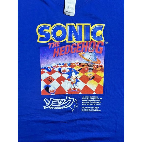 Sega Sonic the Hedgehog Shirt Mens XXL Blue‎ Short Sleeve Tee New. - Picture 2 of 8